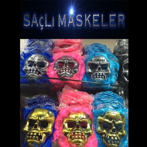 Saçlı İskelet Yüzlü Maskeler ürün görseli 1