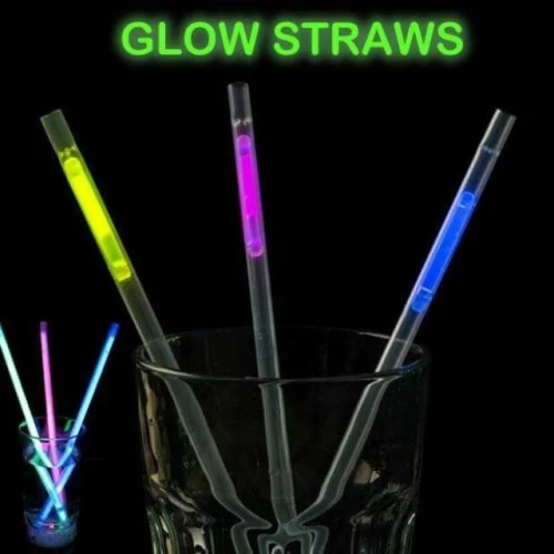 Karanlıkta Parlayan Glow Fosforlu Pipet 3 Renk 3 Adet ürün görseli 1