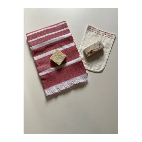 Gelin Hamamı Seti, Premium Peştemal , Ponza Topuk Taşı, Doğal Zeytinyağı Sabun, Kese 4lü Set ürün görseli 1
