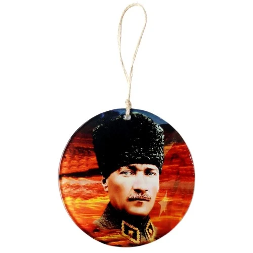 Kalpaklı Atatürk 15 Santimetre Füzyon Cam Duvar Süsü ürün görseli 1