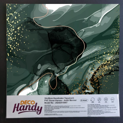 DecoHandy Pvc Duvar Karosu 30x30cm 4'Lü Paket -  Zümrüt 0,36m2 ürün görseli 1
