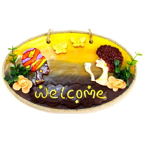 Keyifli Kadınlar El Yapımı Welcome Yazılı Kapı Süsü ürün görseli 1