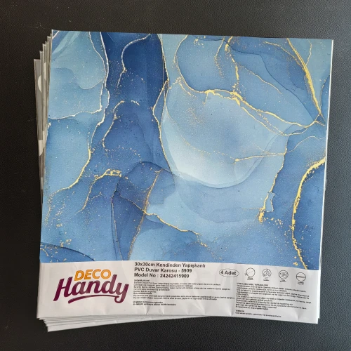 Decohandy 30x30 Cm Pvc Duvar Karosu 4'Lü Paket - Okyanus Mermer ürün görseli 1