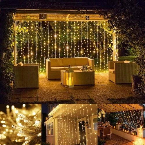 3*2 Perde Led Sarı Işık ürün görseli 1