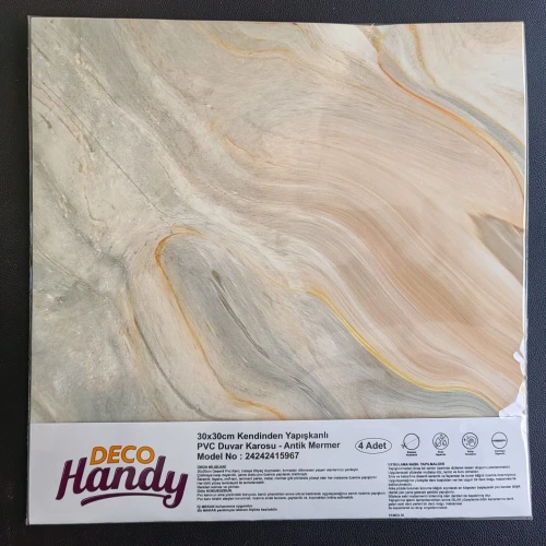 Decohandy 30x30 Cm Pvc Duvar Karosu 4'Lü Paket - Antik Mermer ürün görseli 1