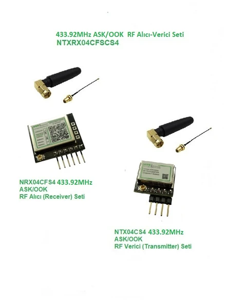 433.92MHz ASK/OOK RF Alıcı Verici Seti (NTXRX04CFSCS4) ürün görseli 1