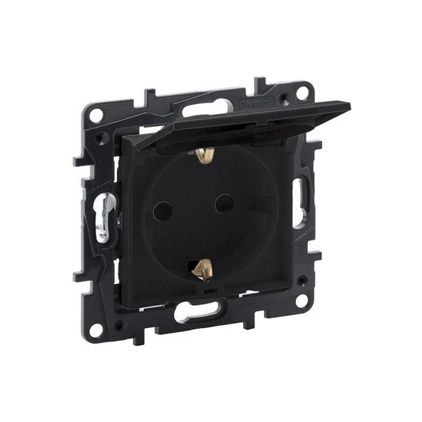 Legrand 768318 Legrand Raventi Serisi Kapaklı Topraklı Priz 16A Füme ürün görseli 1