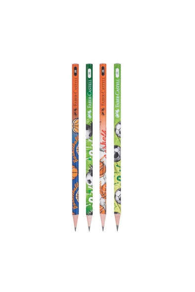 Faber-Castell Spor Desenli 2B Kurşun Kalem 4 Adet 16881 ürün görseli 1