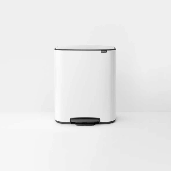 Brabantia Bo Matt Beyaz Pedallı Çöp Kutusu 60lt (plastik İç Kovalı) ürün görseli 1