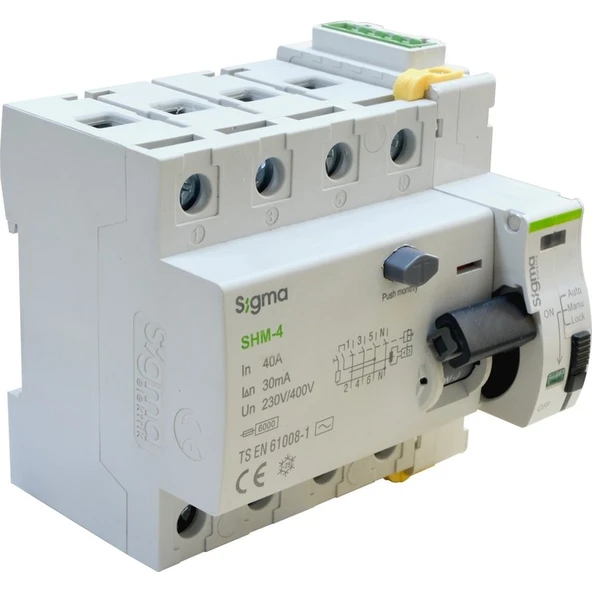 Sigma Elektrik SCRC03 Otomatik Yeniden Kurma Ünitesi + 4X40 30MA Kaçak Akım Rölesi ürün görseli 1