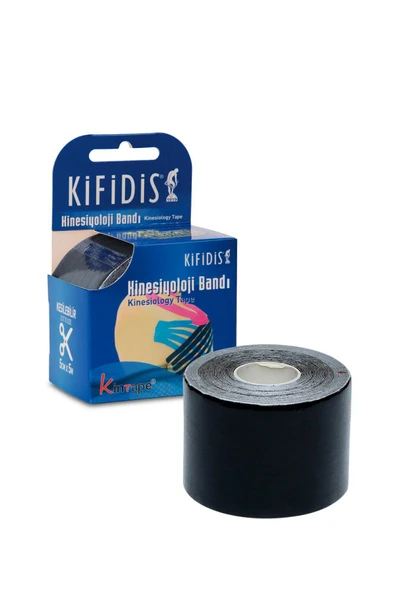 Kifidis Kinesiyoloji Bandı Kesilebilir 5 cm x 5 m Siyah / Black ürün görseli 1