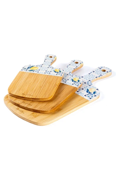Tantitoni Bambu 3lü Desenli Kesme Tahtası Seti 39cm-33cm-28cm ürün görseli 1