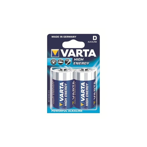 Varta High Energy Güçlü Alkalin Seri Büyük Pil - D 2'li 4920121412 ürün görseli 1
