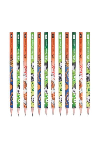 Faber Castell Faber-Castell Spor Desenli 2B Kurşun Kalem 12 Adet 16881 ürün görseli 1