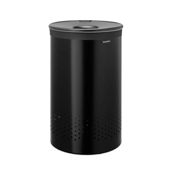 Brabantia Matt Black Plastik Kapaklı Çamaşır Sepeti 60lt ürün görseli 1