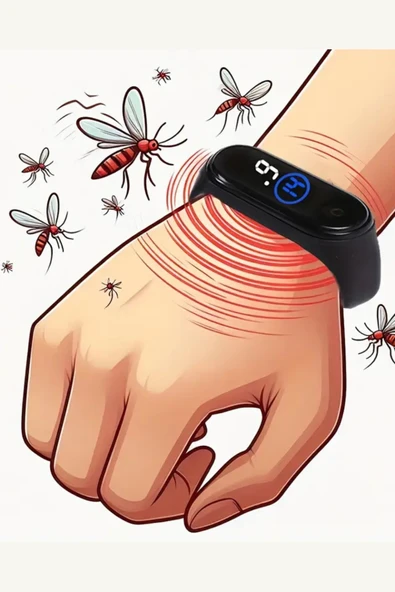 Elektronik Sivrisinek Kovucu Bileklik – Hareket Sensörlü, UV/Isı Algılamalı, Şarj Edilebilir, Unisex Koruma Bileziği ürün görseli 1