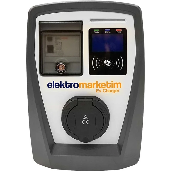 Elektro Marketim Elektromarketim 22KW 3 Faz 32A Tip 2 Soketli Elektrikli Araç Şarj Istasyonu ürün görseli 1