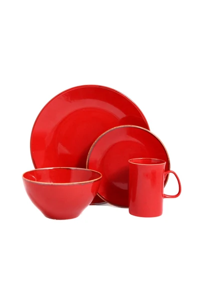 Porland Seasons Kırmızı Yemek Takımı 4 Parça 1 Kişilik 04ALM007532 ürün görseli 1