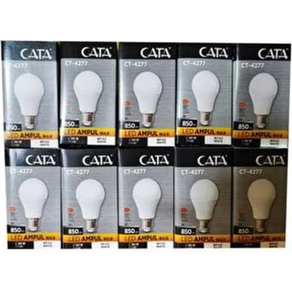 Cata 9W LED Ampul Beyaz 10 Lu Paket 6400 K 850 Lümen E27 Duy CT-4277 ürün görseli 1
