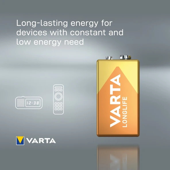 VARTA Longlife Alkalin 9V pil - Resim 2