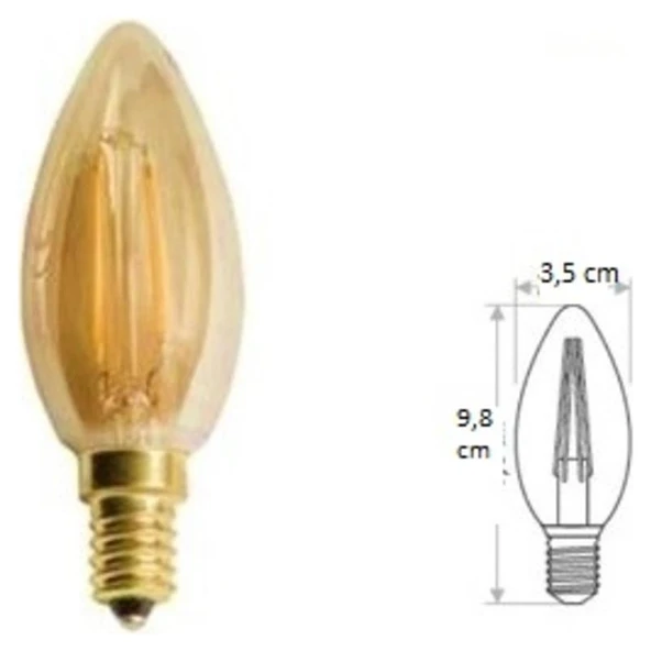 Cata CT-4280 4W E14 Amber Rustik LED Ampul Cata ürün görseli 1