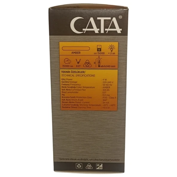Cata 4WATT Rustik Ampul - Amber CT-4350 - Resim 5