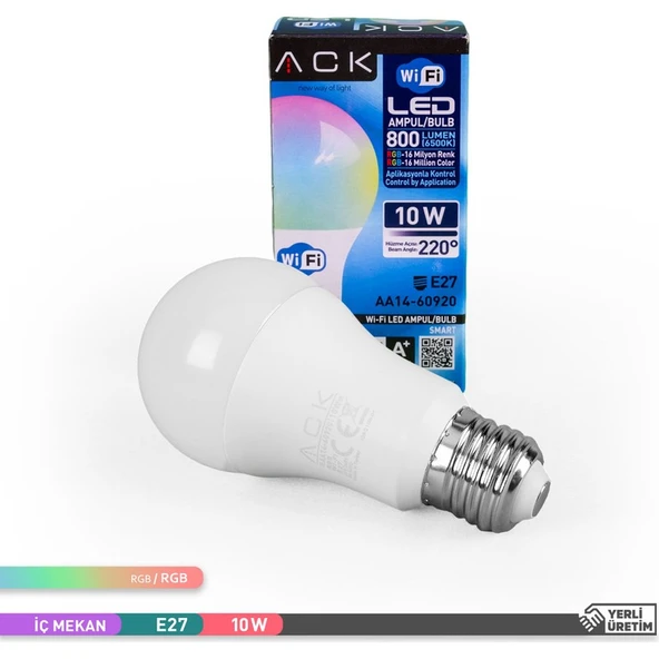 Ack Wifi LED Ampul 10W E27 - Resim 3