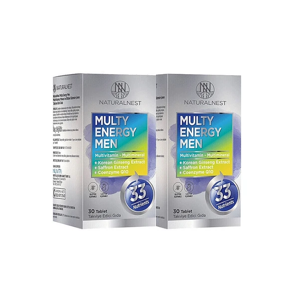 Naturalnest Multy Energy Men 2. %50 İndirimli 30+30 Tablet Takviye Edici Gıda ürün görseli 1