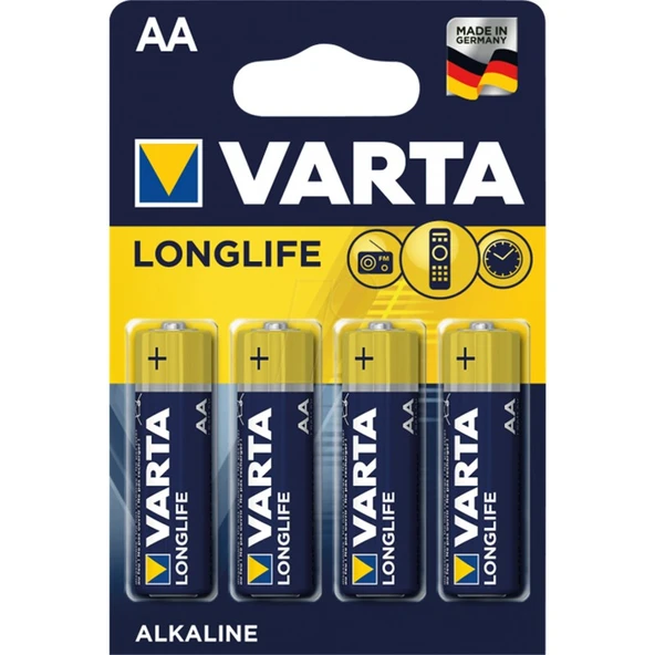Varta LongLife Alkaline AA Kalem Pil 4'Lü ürün görseli 1