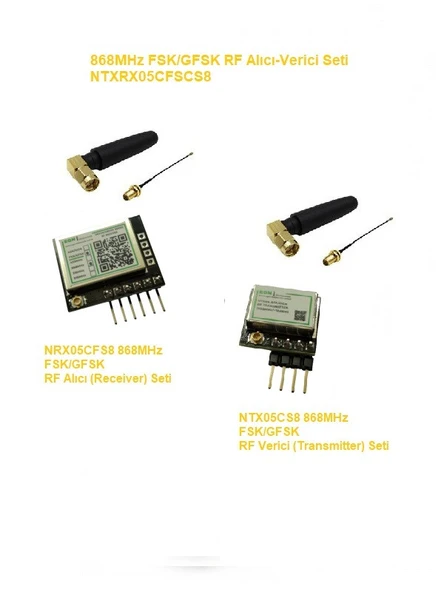 868MHz FSK/GFSK RF Alıcı Verici Seti (NTXRX05CFSCS8) ürün görseli 1