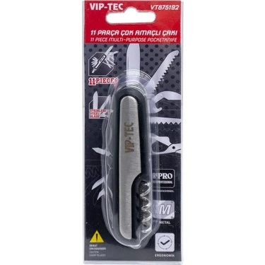 Vip-Tec Çok Amaçlı 11 Parça Fonksiyonel Çakı Vt875192 ürün görseli 1