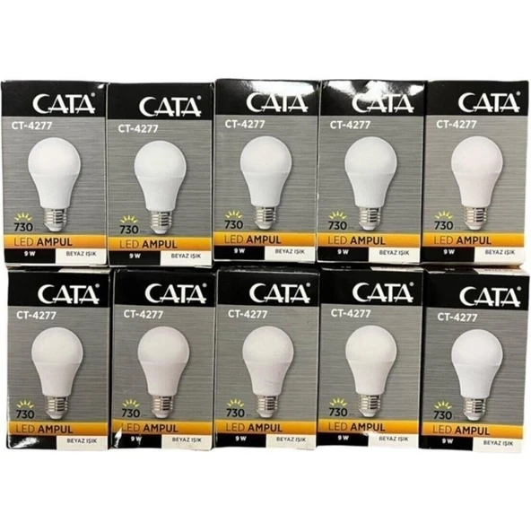 Cata 4277 9W LED Ampul 6400K 10 Lu Paket ürün görseli 1