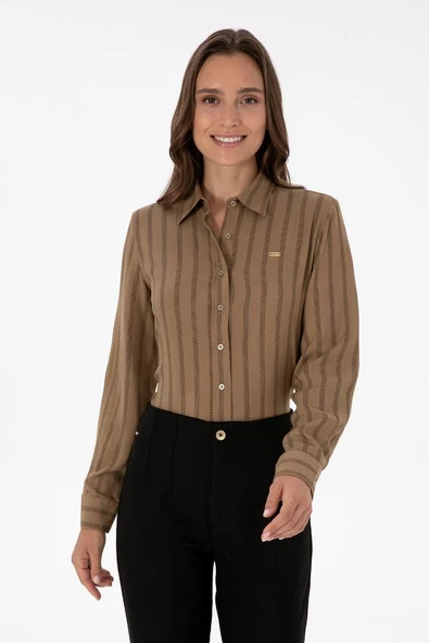 U.S. POLO ASSN. KADIN DOKUMA GOMLEK G082GL004-000-2239969 ürün görseli 1