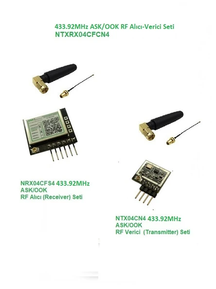 433.92MHz Ask/ook Rf Alıcı Verici Seti (NTXRX04CFCN4) ürün görseli 1