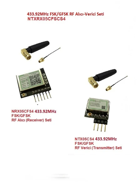 433.92MHz FSK/GFSK RF Alıcı Verici Seti (NTXRX05CFSCS4) ürün görseli 1