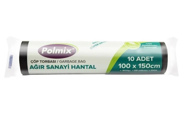 Omnipazr Polmix Ağır Hantal 100x150 cm Çöp Poşeti 10 Rulo 100 Ad 8 Kg Siyah ürün görseli 1