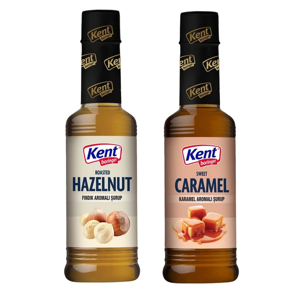 Kent Boringer Kahve Şurubu 355 ml Fındık ve Caramel Aromalı 2 li ürün görseli 1