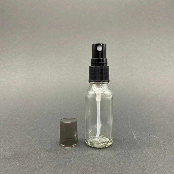 10ml Şeffaf Cam Şişe, spreyli Şişe, 24 Adet, Ecza şişesi, Boş Cam şişe ürün görseli 1