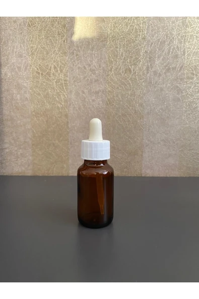 20ml kahverengi cam ecza şişesi plastik damlalıklı çubuklu, 25 adet, ecza şişesi, cam şişe, amber şişe,kozmetik şişe ürün görseli 1