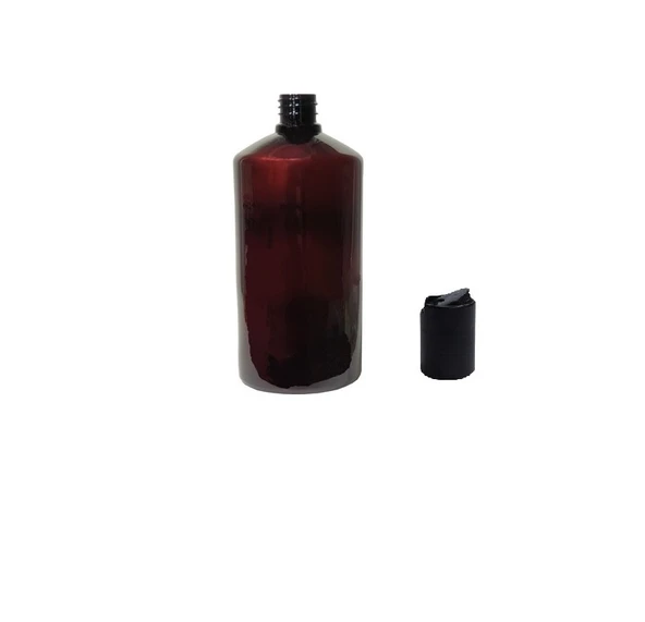 250ml pet kahverengi şişe disctop kapak, 24 adet, dezenfektan şişesi, kozmetik şişe, şampuan şişesi, plastik şişe, aroma şişesi ürün görseli 1