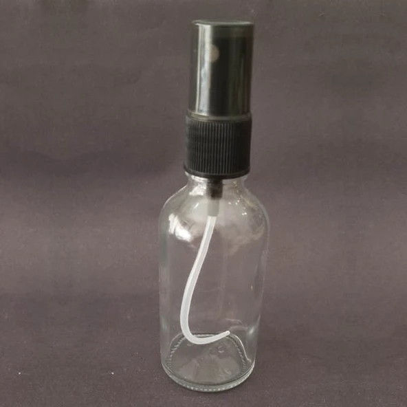 30ml Şeffaf Cam Şişe, spreyli Şişe, 24 Adet, Ecza şişesi, Boş Cam şişe ürün görseli 1