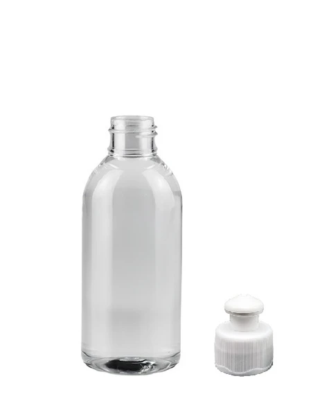 150ml şeffaf şişe puspul kapaklı, 24 adet, puspul kapaklı şişe, deterjan şişesi, plastik şişe, şeffaf şişe, sabun şişesi, duş jeli şişesi ürün görseli 1