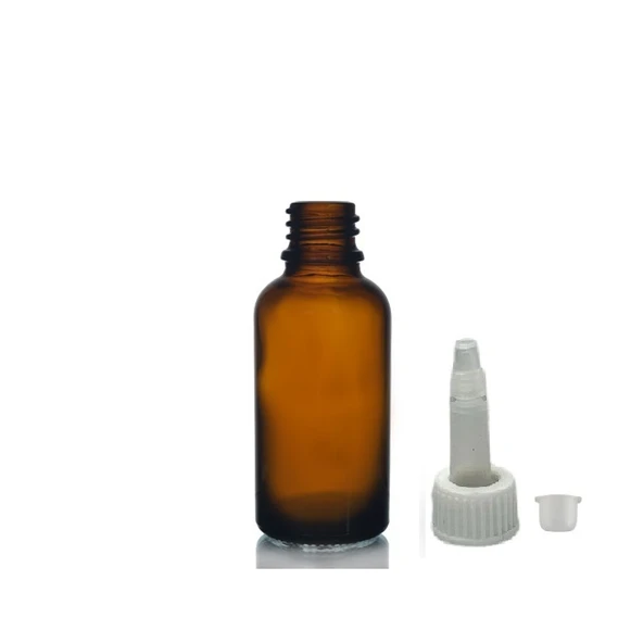 30ml kahverengi cam şişe getamisin kapak, 24 adet, plastik üstten damlalıklı şişe, damlatmalı şişe, damlatıcı şişe ürün görseli 1