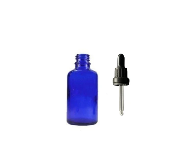 30ml mavi cam damlalıklı 12 adet, Siyah Kapak, Ecza şişesi, Damlalıklı şişe, propolis şişesi, damlatmalı şişe, saç serum şişesi, ecza şişesi ürün görseli 1