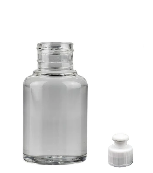30ml şeffaf şişe puspul kapaklı, 12 adet, puspul kapaklı şişe, deterjan şişesi, plastik şişe, şeffaf şişe, sabun şişesi, duş jeli şişesi ürün görseli 1
