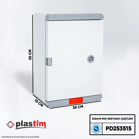 Plastim Pano 25x35x15cm Opak Kapaklı Dizayn Pro Seri Ip67 ürün görseli 1