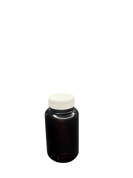 150ml siyah tablet şişesi beyaz kapak, 12 adet, tablet şişesi, ecza şişesi, kozmetik şişe ürün görseli 1