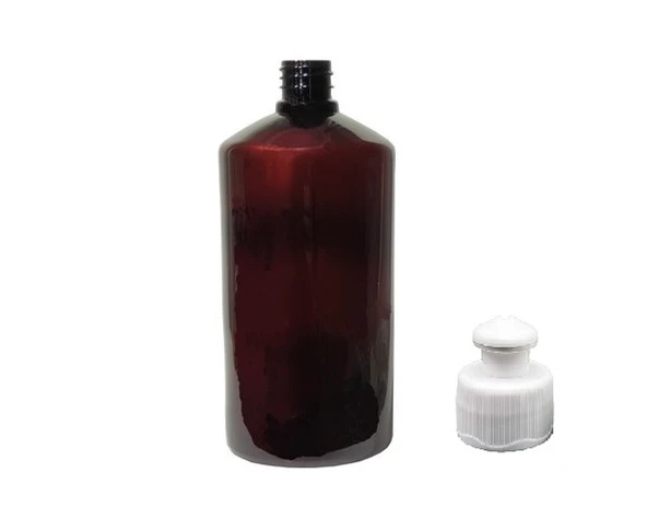 500ml kahverengi şişe puspul kapaklı, 24 adet, puspul kapaklı şişe, deterjan şişesi, plastik şişe, sabun şişesi, duş jeli şişesi ürün görseli 1