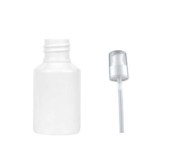 60ml plastik beyaz serum pompalı şişe, 24 adet, serum şişesi, pompalı şişe, medikal şişe, kozmetik şişesi, plastik şişe ürün görseli 1