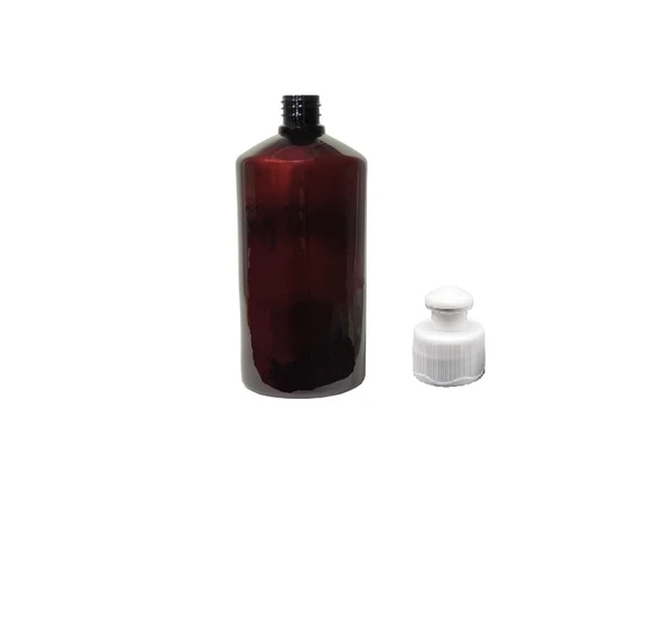 500ml kahverengi şişe puspul kapaklı, 12 adet, puspul kapaklı şişe, deterjan şişesi, plastik şişe, sabun şişesi, duş jeli şişesi ürün görseli 1